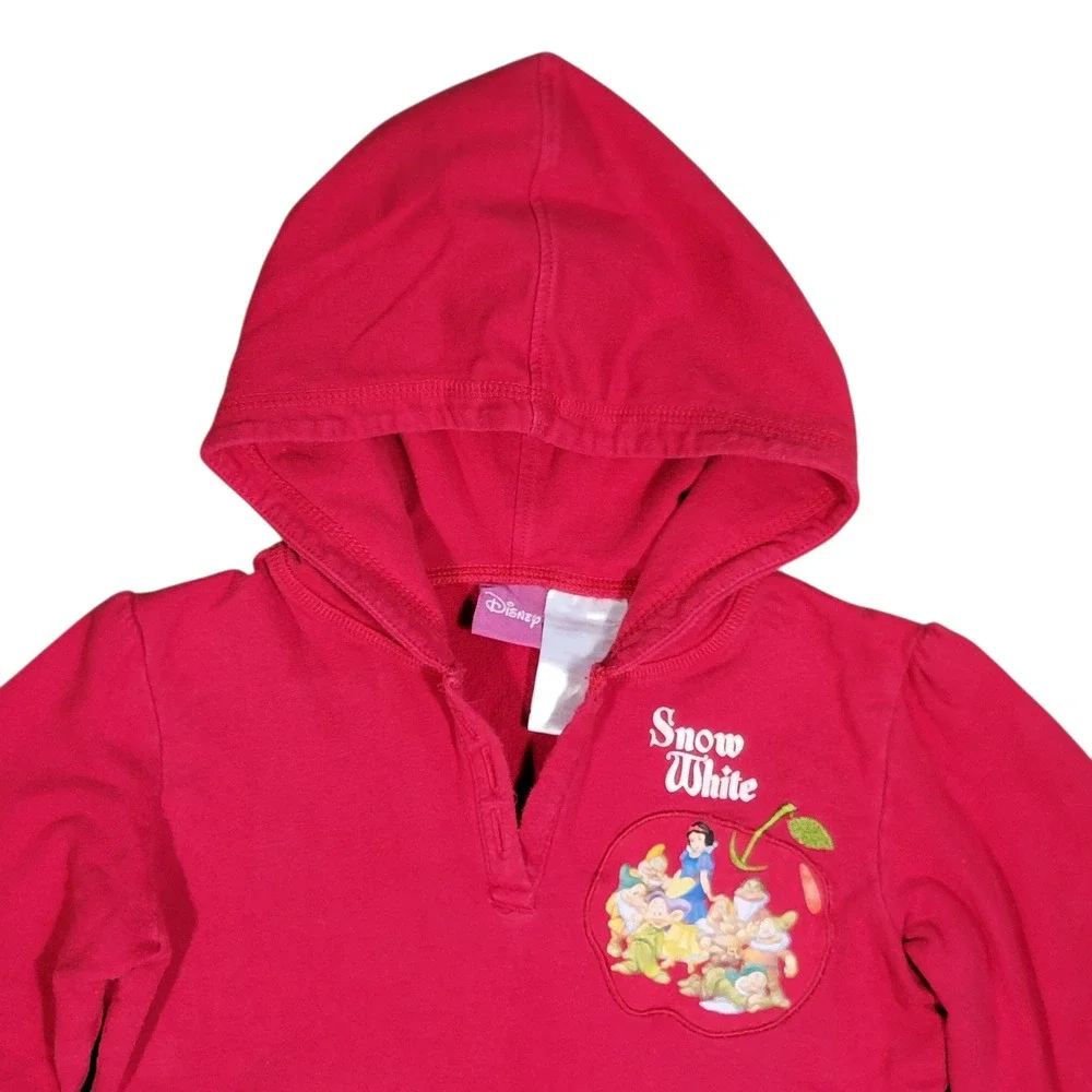 Disney Snow White Dress Girls Sz 6/6X Red Fleece Hood Pocket‎ Long Sleeve Casual